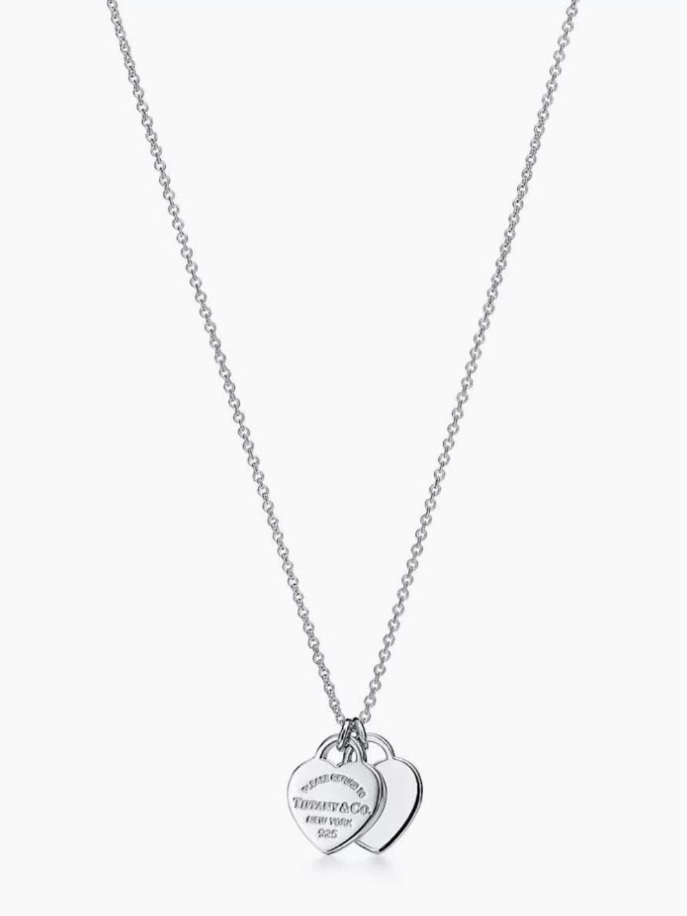 Tiffany & Co. Double Heart Pendant Necklace - Silver